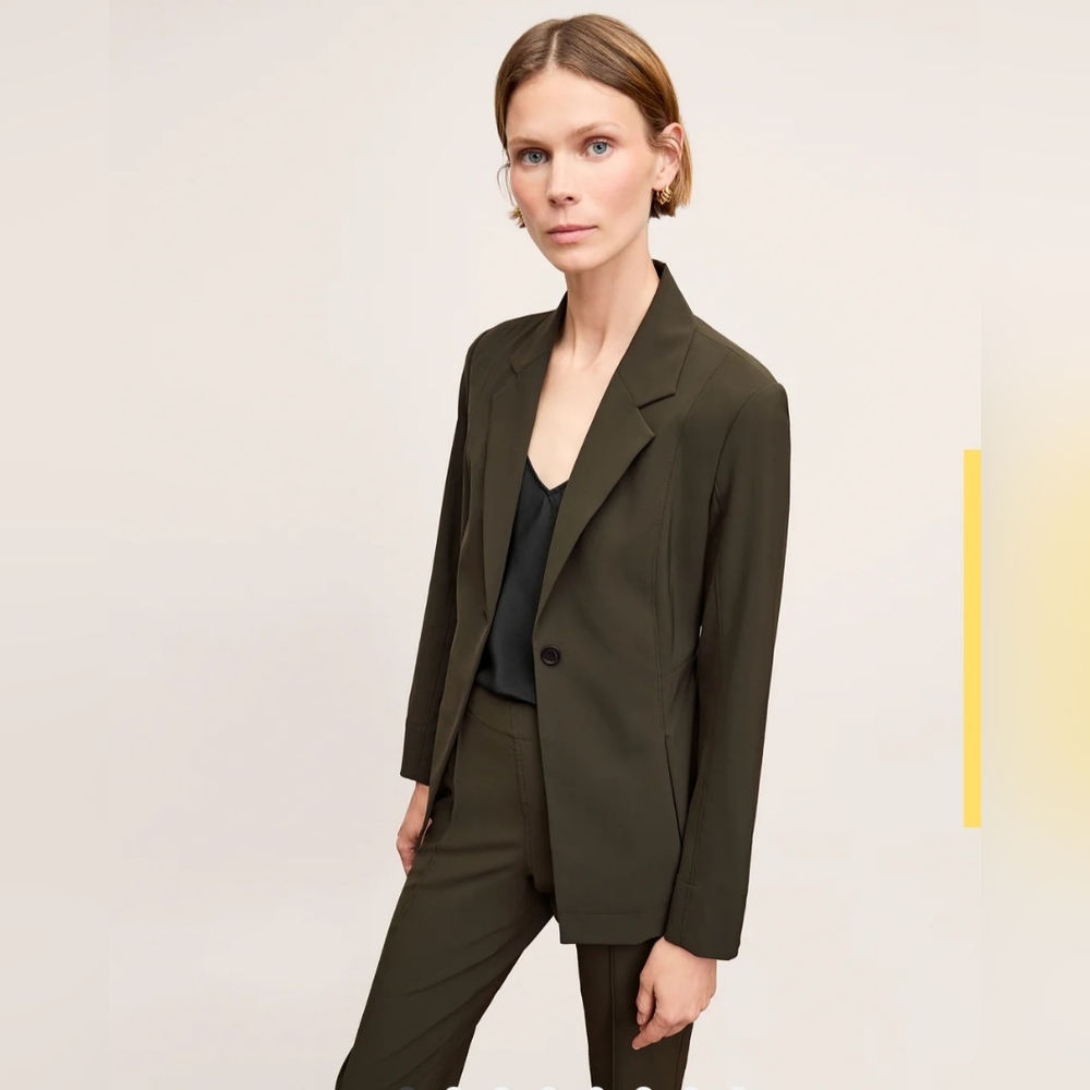M.M.Lafleur SEALED! NWT! The Moreland Travel Blazer OrigamiTech in Olive. Sz 00.